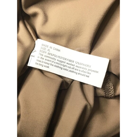 IV Brown Drawstring Ruched Mini Skirt Attached Shorts Skort Women's XL - Picture 13 of 15